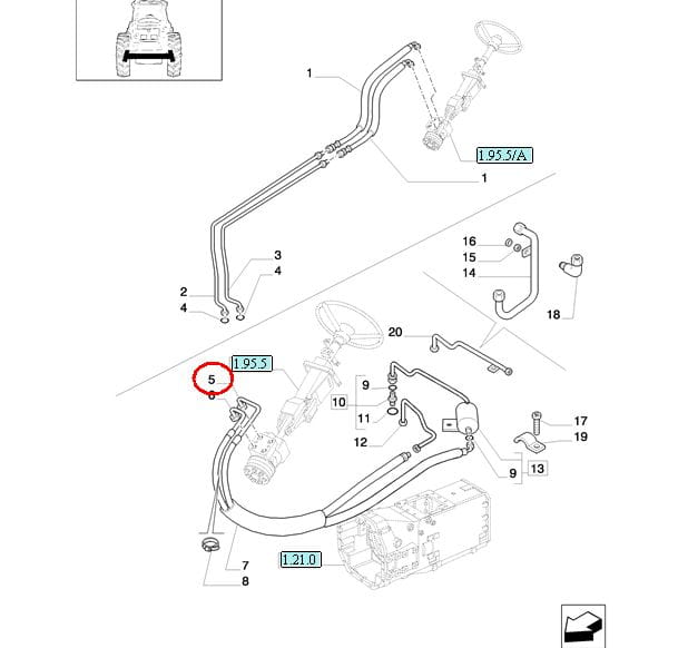 ШЛАНГ ORBITROLA МЯГКАЯ КАБИНА NEW HOLLAND CASE 82033351-82016479