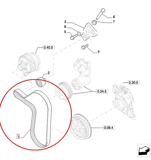 ПОЛИКЛИНОВОЙ РЕМЕНЬ NEW HOLLAND CASE 2853138 - 47131754 - 5802350473