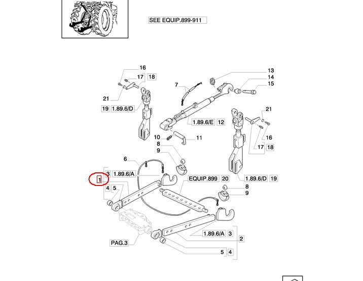 НИЖНЯЯ ТЯГА ДОМКРАТА RH NEW HOLLAND 5189359-47125890