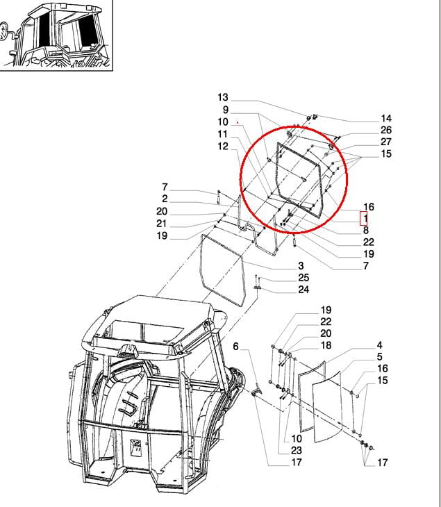 ЗАДНЕЕ СТЕКЛО NEW HOLLAND CASE 5089562