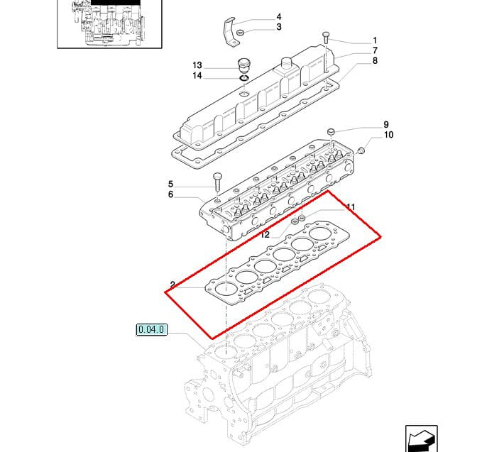 ПРОКЛАДКА ГОЛОВКИ БЛОКА ЦИЛИНДРОВ NEW HOLLAND CASE 87801753