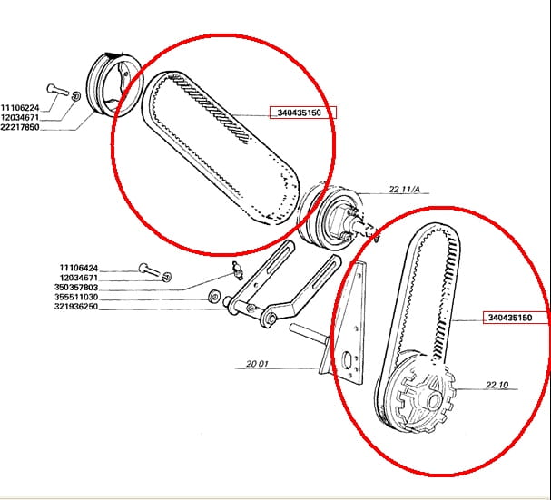 РЕМЕНЬ ВЕНТИЛЯТОРА LAVERDA NEW HOLLAND 340435150