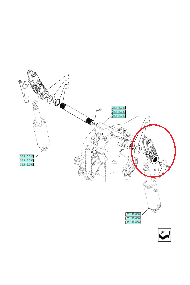 ПОДЪЕМНИК ПРАВЫЙ NEW HOLLAND CNH 48041576