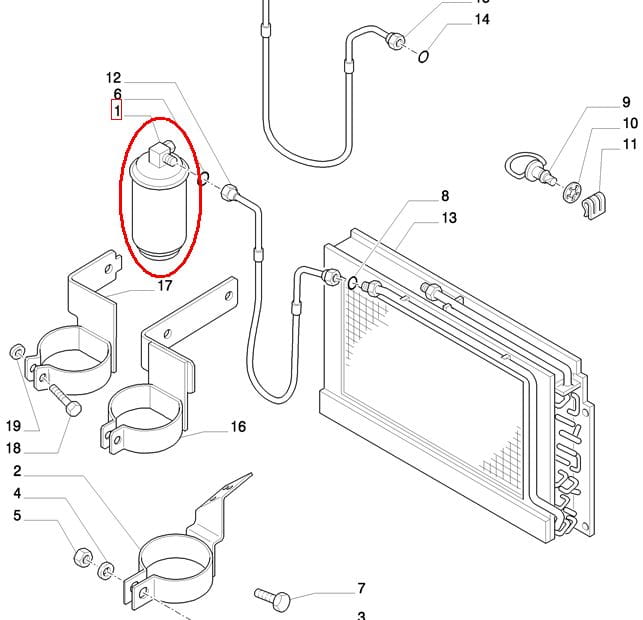 ОСУШИТЕЛЬ ВОЗДУХА NEW HOLLAND CASE 82023593 - 87374420 - 47446236