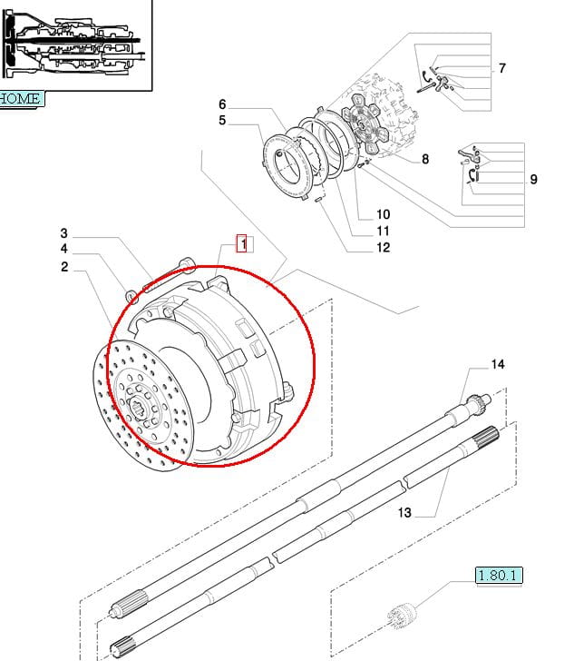 СЦЕПЛЕНИЕ ДВИГАТЕЛЯ NEW HOLLAND CASE 87716719 - 5189875 - 84478095