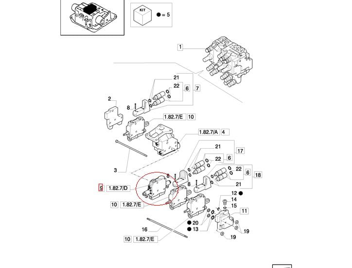 КОРПУС 87553794-87553795 БЛОКА КЛАПАНА ПОДЪЕМА EDC NEW HOLLAND