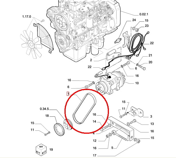 РЕМЕНЬ КОНДИЦИОНЕРА LM НОВЫЙ ТИП NEW HOLLAND 76094513-87556229
