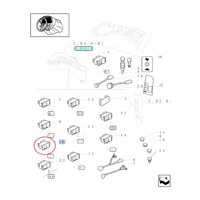 ПЕРЕКЛЮЧАТЕЛЬ ОСВЕЩЕНИЯ LH MOUNT NEW HOLLAND CASE STEYR 84203484-82037365