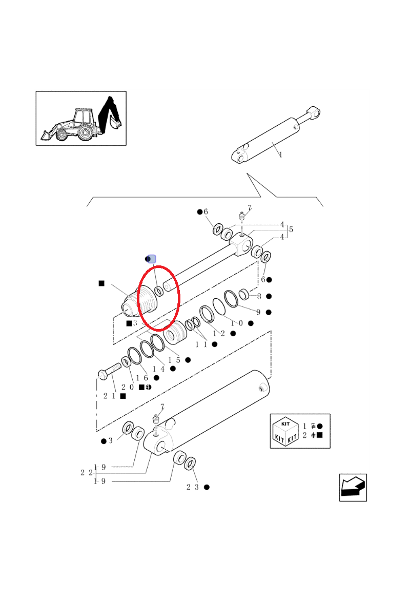 Прокладка гидравлического цилиндра New Holland CNH 87414979