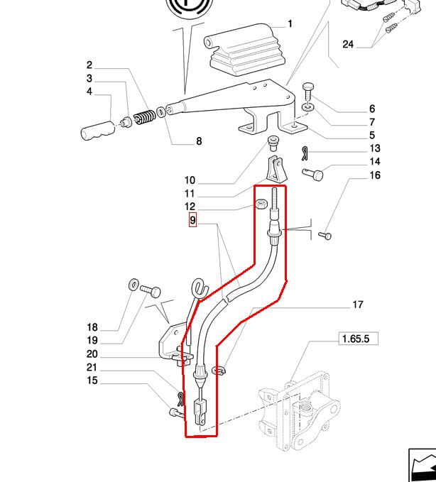 КАБЕЛЬ РУЧНОГО ТОРМОЗА NEW HOLLAND CASE 82016962-87531704