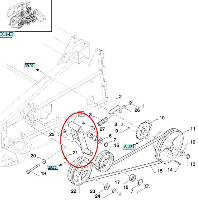 НАТЯЖИТЕЛЬ РЕМНЯ HEDER NEW HOLLAND CASE 89831229 - 84454230 - 87380705
