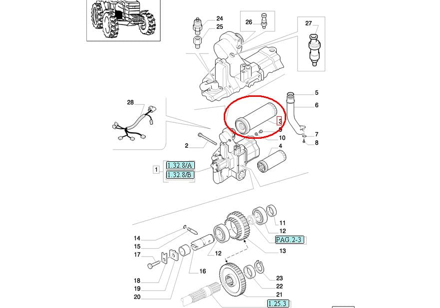 FILTR HYDRAULIKI NEW HOLLAND CASE STEYR 84248043 - 82005016