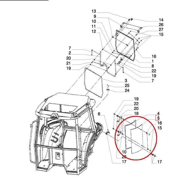 СТЕКЛО ЛЕВОЕ NEW HOLLAND CASE 5089600