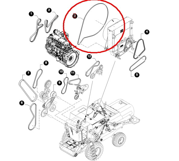 РЕМЕШОК ДЛЯ ПОВОРОТНОЙ КОРЗИНЫ NEW HOLLAND CASE 87374615