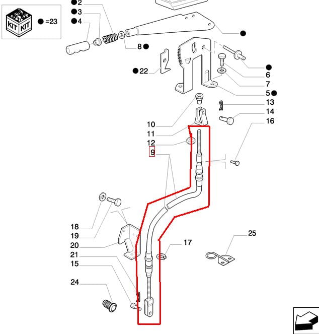 КАБЕЛЬ РУЧНОГО ТОРМОЗА NEW HOLLAND CASE 87470439