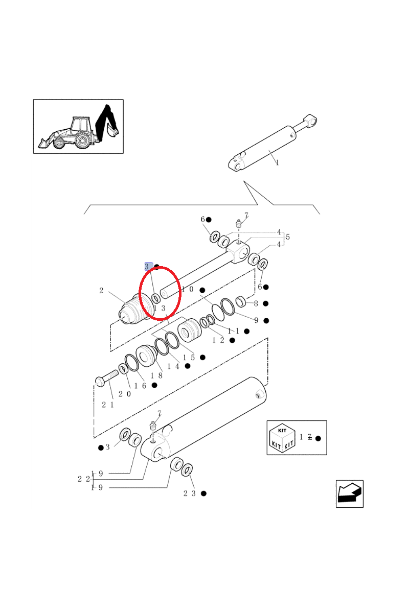 Уплотнение гидравлического цилиндра Case CNH 85800084
