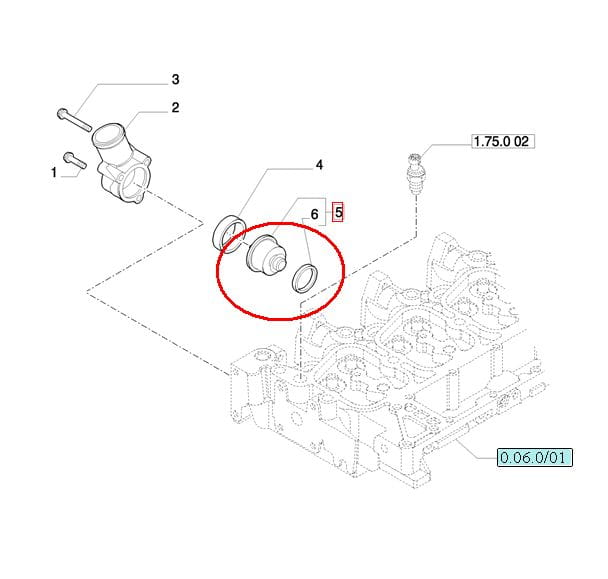 TERMOSTAT SILNIKA NEW HOLLAND CASE STEYR 2858050 - 84383461 - 504384724