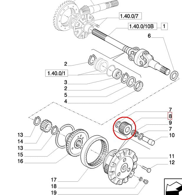 ПЛАНЕТАРНОЕ КОЛЕСО NEW HOLLAND CASE 5102132