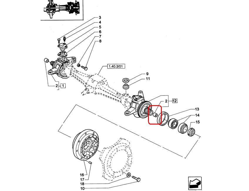 ЛАТУННАЯ ВТУЛКА ПЕРЕДНЕЙ ОСИ NEW HOLLAND CASE STEYR 5104199-87525550