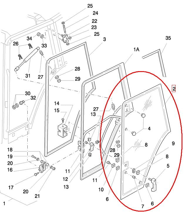 СТЕКЛО ЛЕВОЙ ДВЕРИ NEW HOLLAND 81871242-E9NN94032N18BB