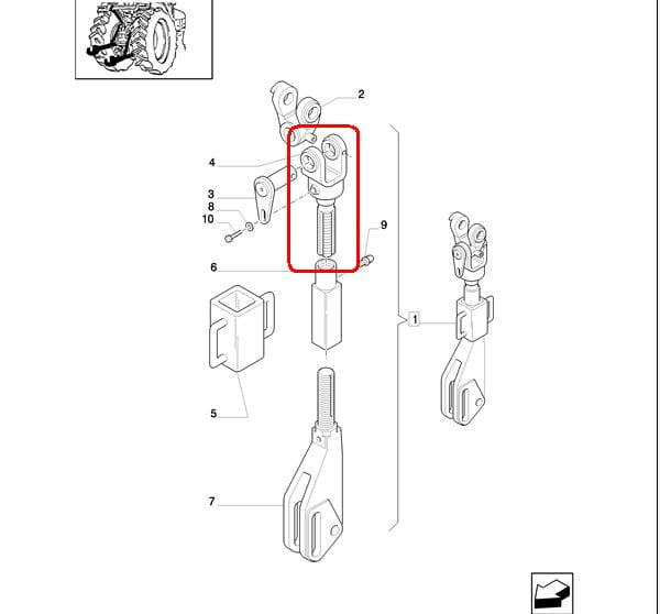 ВЕШАЛКА ДЛЯ ТРЕХПАНКОВОГО КРЮЧКА NEW HOLLAND CASE 47130639