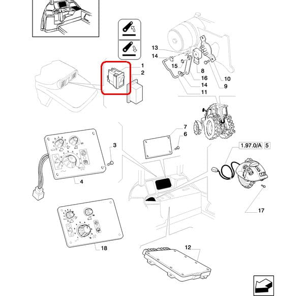 ВЫКЛЮЧАТЕЛЬ ДОМКРАТА NEW HOLLAND CASE 82020694