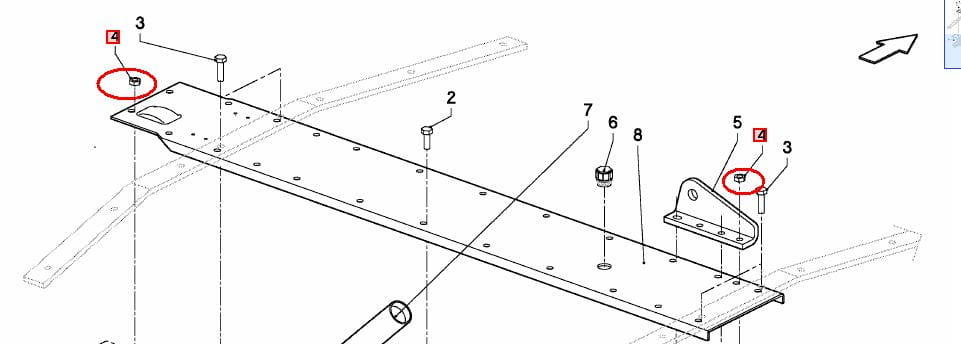 Гайка ножа газонокосилки VICON M10 01068861