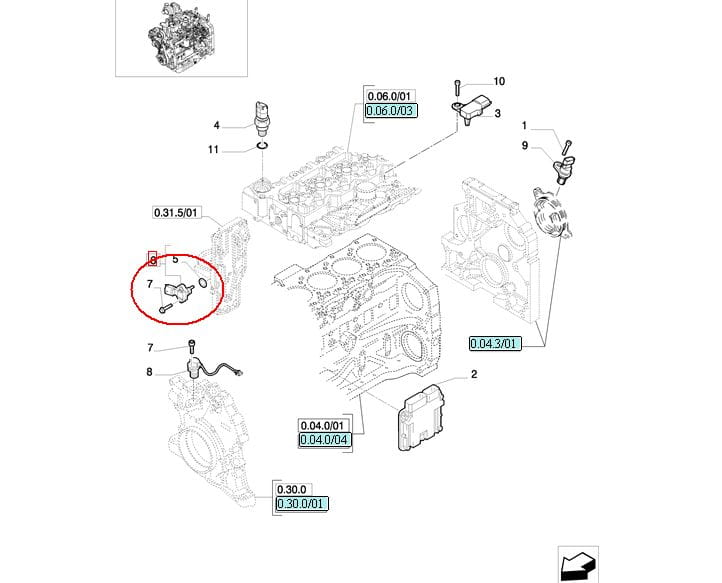 ДАТЧИК ДАВЛЕНИЯ МАСЛА ДВИГАТЕЛЯ NEW HOLLAND CASE STEYR 4890193 - 2859674 - 504358206