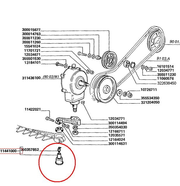ГОЛОВКА КОСЫ (ШАРНИР) LAVERDA 311441000