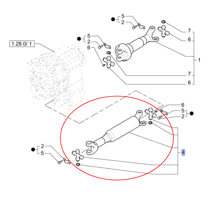 ВАЛ ПЕРЕДНЕГО ПРИВОДА NEW HOLLAND 87552420