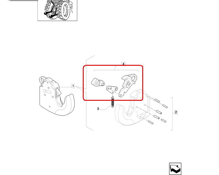 КОМПЛЕКТ ЗАЩЕЛКИ С ФИКСИРОВАННЫМ УХОМ 3 KAT. NEW HOLLAND CASE 5189343-370030A1