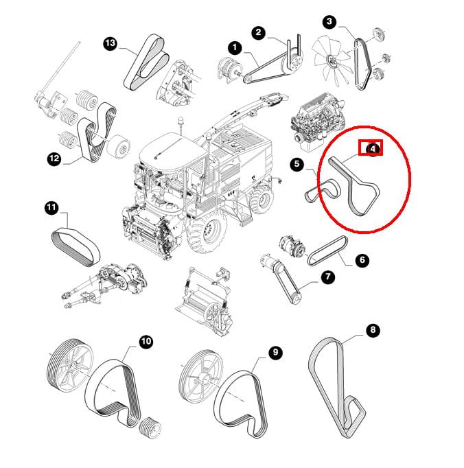 12-КЛИНОВОЙ РЕМЕНЬ ДВИГАТЕЛЯ NEW HOLLAND CASE 504029021-5802377706