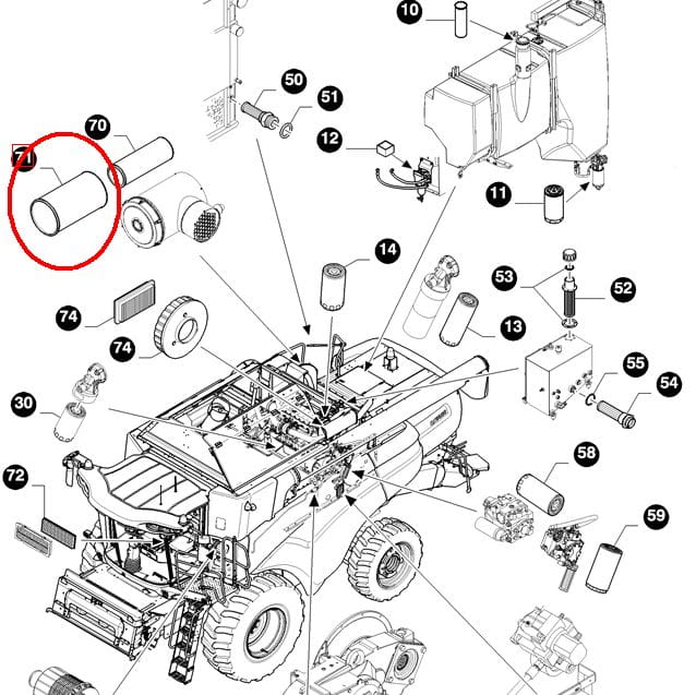 НАРУЖНЫЙ ВОЗДУШНЫЙ ФИЛЬТР NEW HOLLAND 84069017 - 84493612