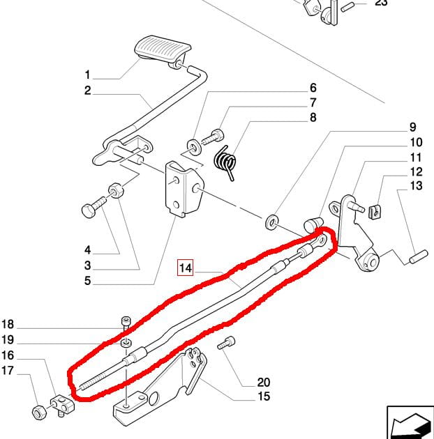 НОЖНОЙ ГАЗОВЫЙ ТРОС NEW HOLLAND CASE 5182973