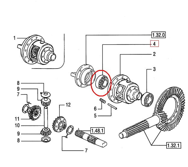 ПОДШИПНИК ДИФФЕРЕНЦИАЛА ПЕРЕДНЕГО МОСТА NEW HOLLAND CASE 24903460-86998145