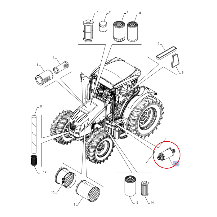 ГИДРАВЛИЧЕСКИЙ МАСЛЯНЫЙ ФИЛЬТР NEW HOLLAND CASE 84564510 - 84606407