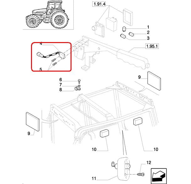 ПЕРЕКЛЮЧАТЕЛЬ РУЧНОГО ТОРМОЗА (ПЯТЬ КАБЕЛЕЙ) NEW HOLLAND CASE STEYR 84142375-87364942