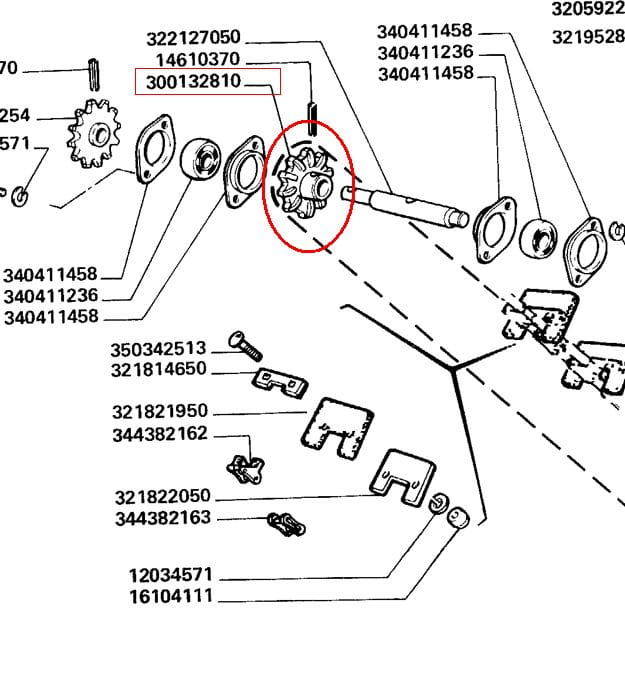 ЗУБЧАТОЕ КОЛЕСО ЛОПАСТНЫХ КОНВЕЙЕРОВ LAVERDA 300132810