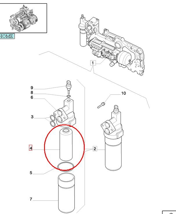 FILTR HYDRAULIKI NEW HOLLAND CASE STEYR 84409205 - 47522804
