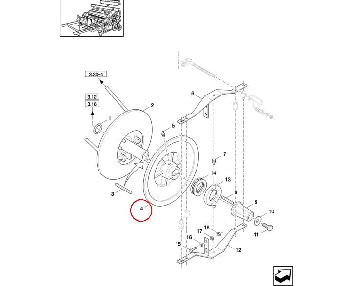 БЕССТУПЕНЧАТЫЙ ПРИВОД НА ВАЛУ МОЛОТИЛКИ NEW HOLLAND 80439597-439597