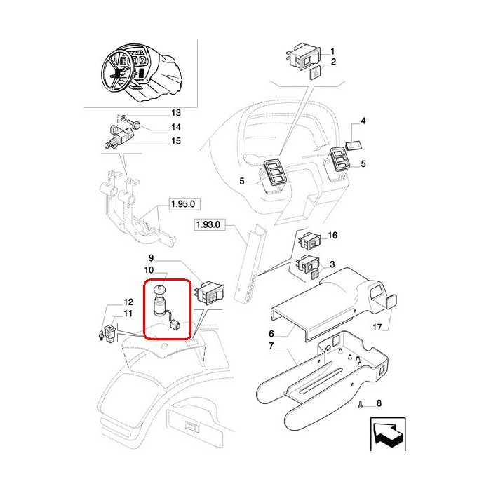 ВЫКЛЮЧАТЕЛЬ PTO NEW HOLLAND CASE 82027012-82016443