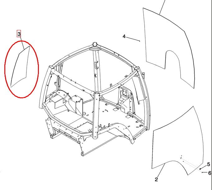 СТЕКЛО БОКОВОЕ ЛЕВОСТОРОННЕЕ NEW HOLLAND CASE 242539A4
