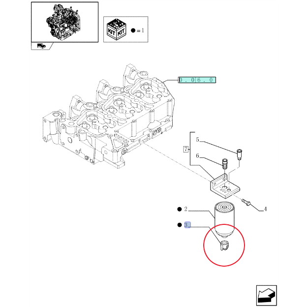 Датчик фильтра сепаратора M14 NEW HOLLAND 2830987 - 504063255