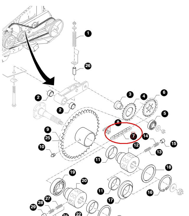 ЧЕРВЯЧНАЯ ЦЕПЬ ПРИВОДА HEDERA NEW HOLLAND CASE 84448828
