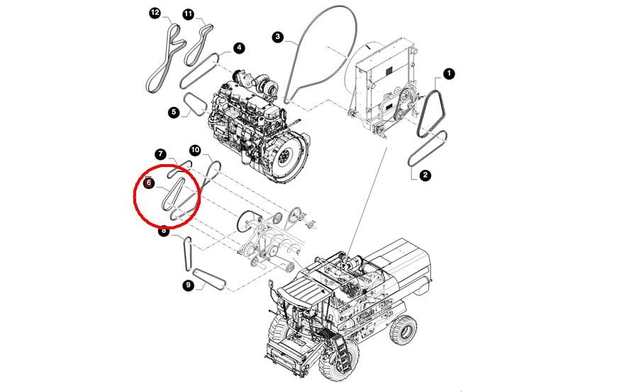 РЕМЕНЬ ОТБОЙНОГО МОЛОТКА (ЗУБЧАТЫЙ) NEW HOLLAND CASE 84035748