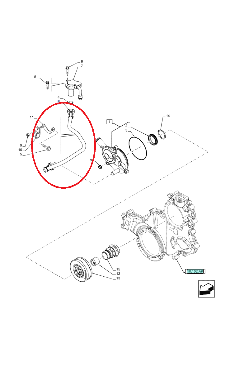 New Holland CASE CNH вентиляционная трубка 5801554912-5801514620