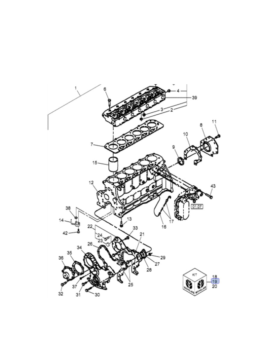 Комплект прокладок для двигателя dol-New Holland 87790153