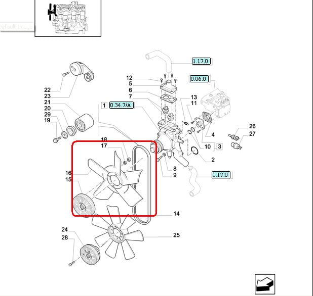 WENTYLATOR NEW HOLLAND CASE STEYR 81868399