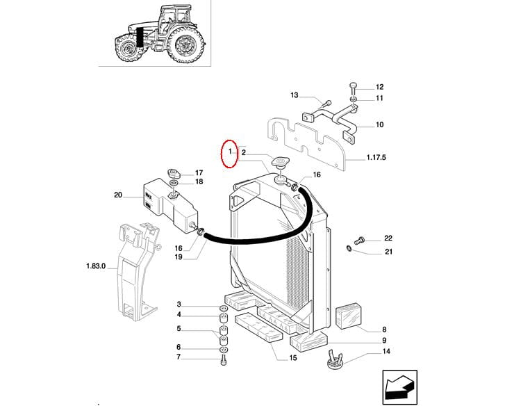 Радиатор водяного охлаждения TL 80-90-100 NEW HOLLAND CASE 5169275-S5169275