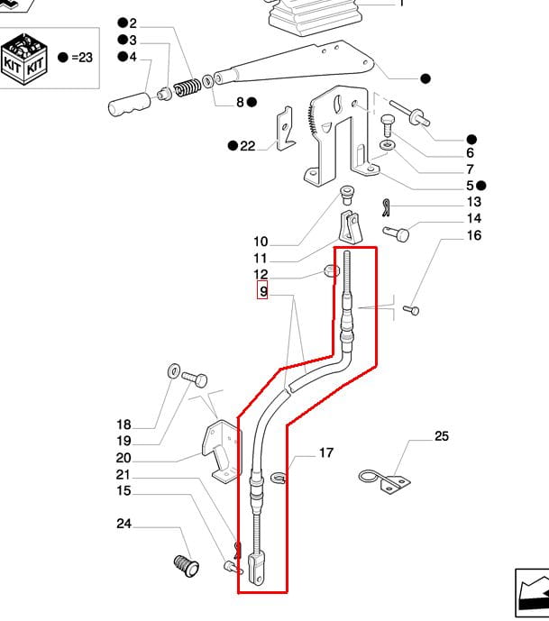 КАБЕЛЬ РУЧНОГО ТОРМОЗА NEW HOLLAND CASE 87531706